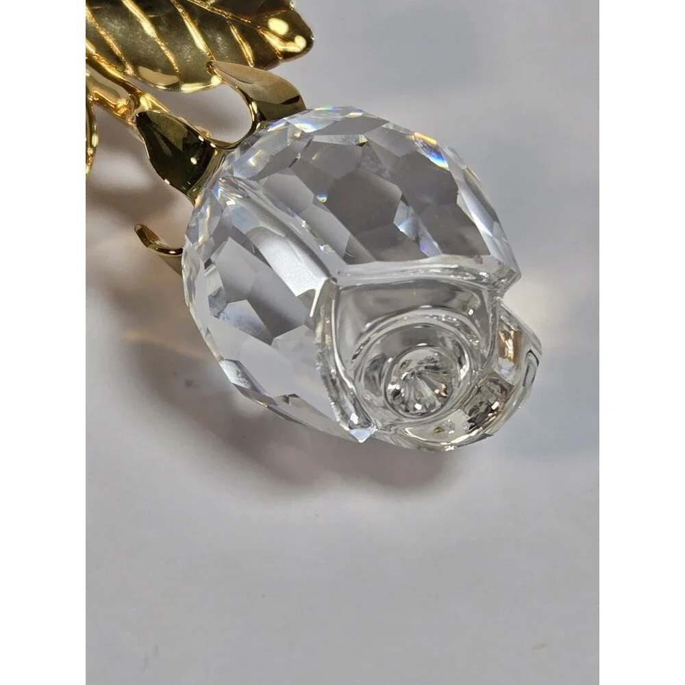 Swarovski Crystal Memories Rose Brooch 174971 Gold Tone 3.25